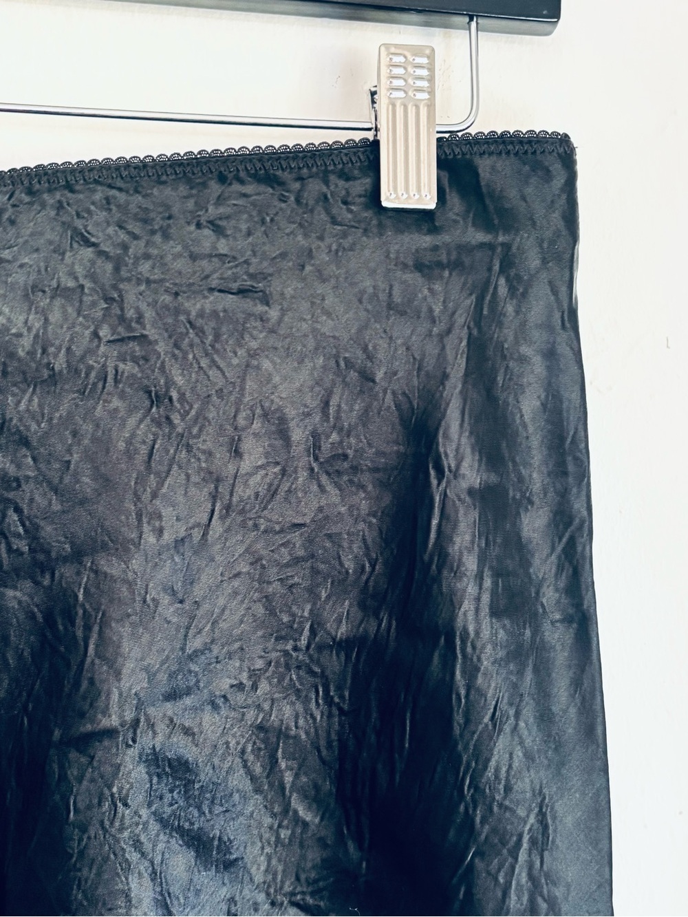 J.Crew Textured Black Lace-Hem Slip Skirt, Sz Small - Picture 7 of 7